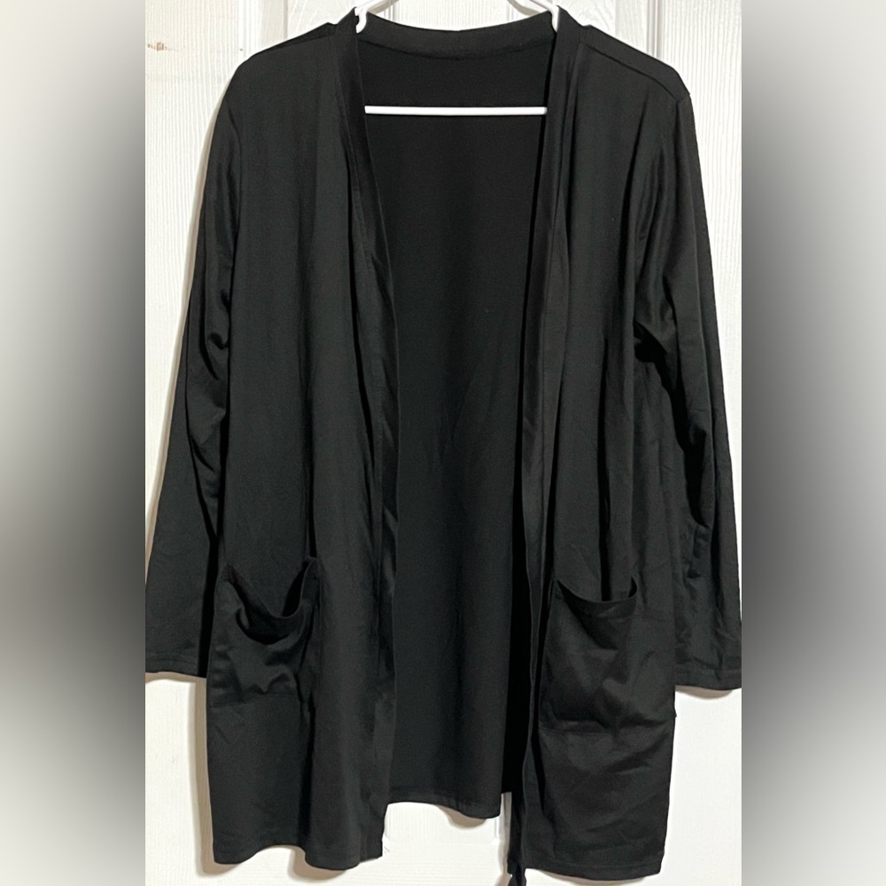 Chic Black Open-Front Cardigan